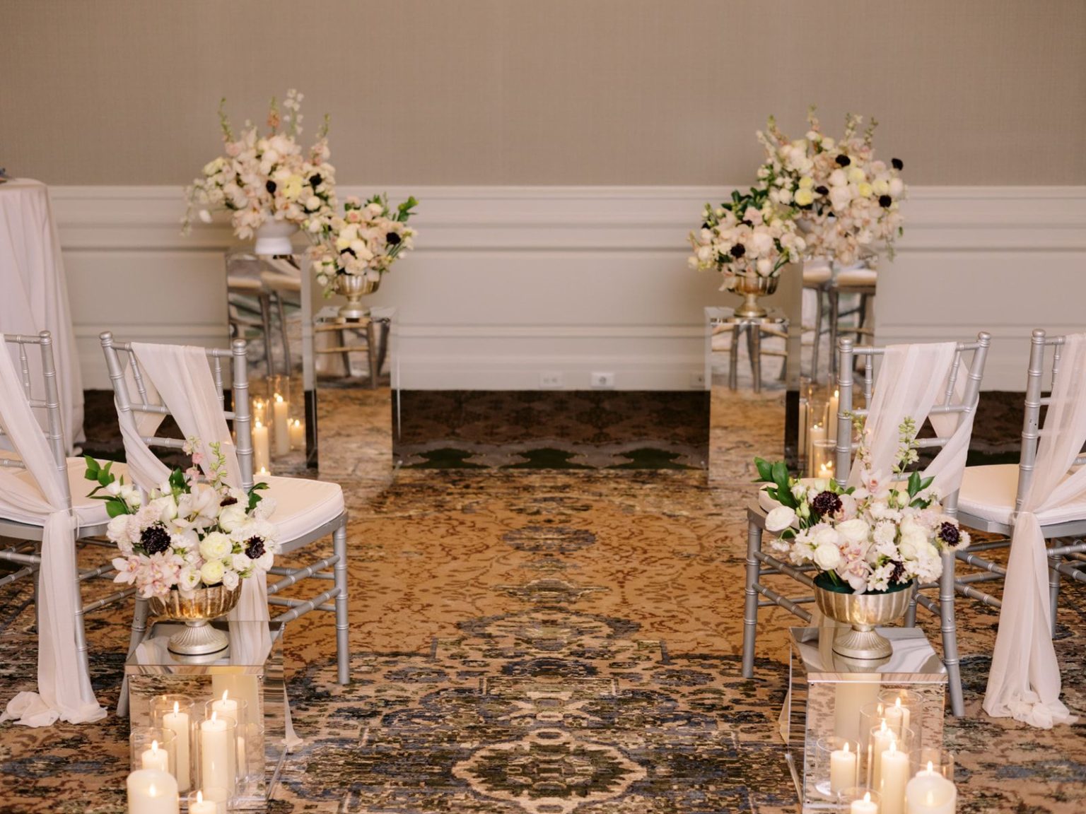 Marisa and Ashton's winter wedding at The St. Regis Aspen: the ceremony in the Capitol Room