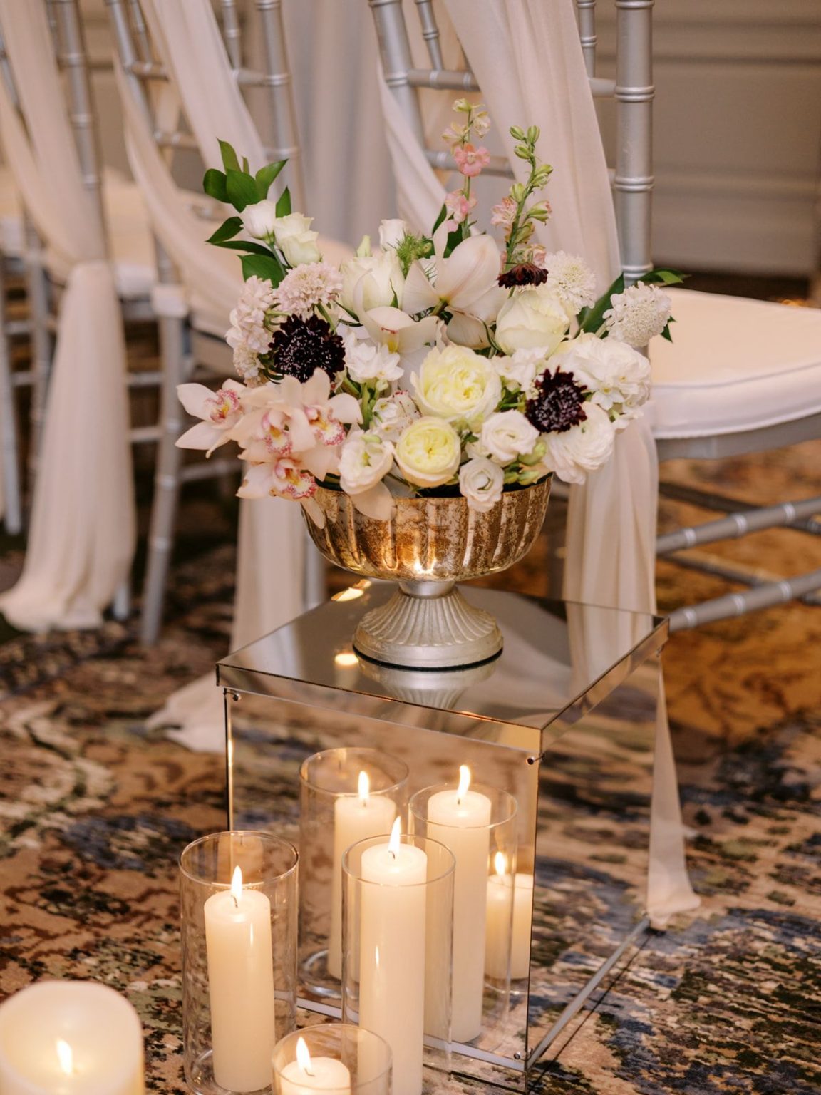 Marisa and Ashton's winter wedding at The St. Regis Aspen: the ceremony in the Capitol Room