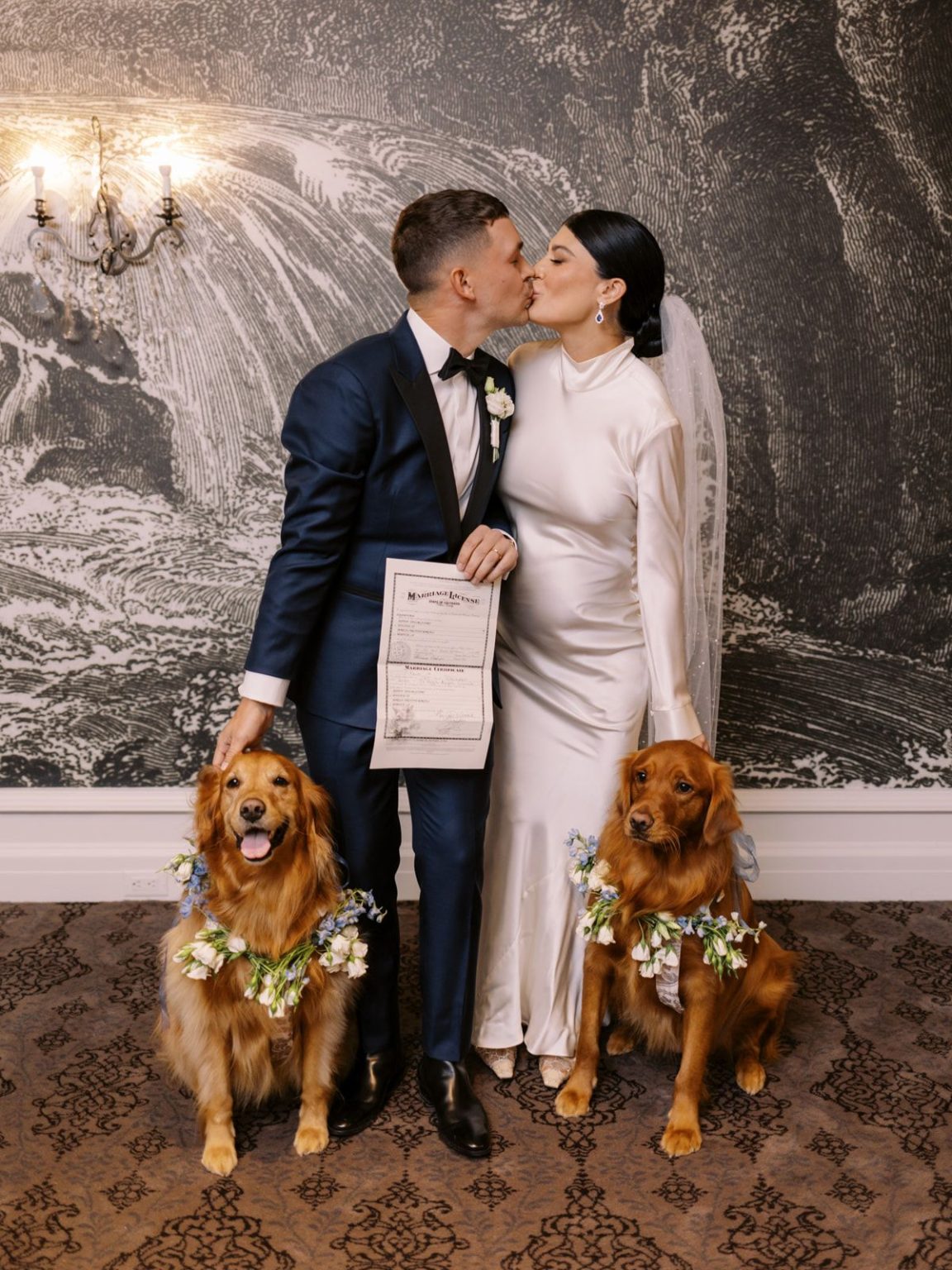 Marisa and Ashton's winter wedding at The St. Regis Aspen: portraits of the couple