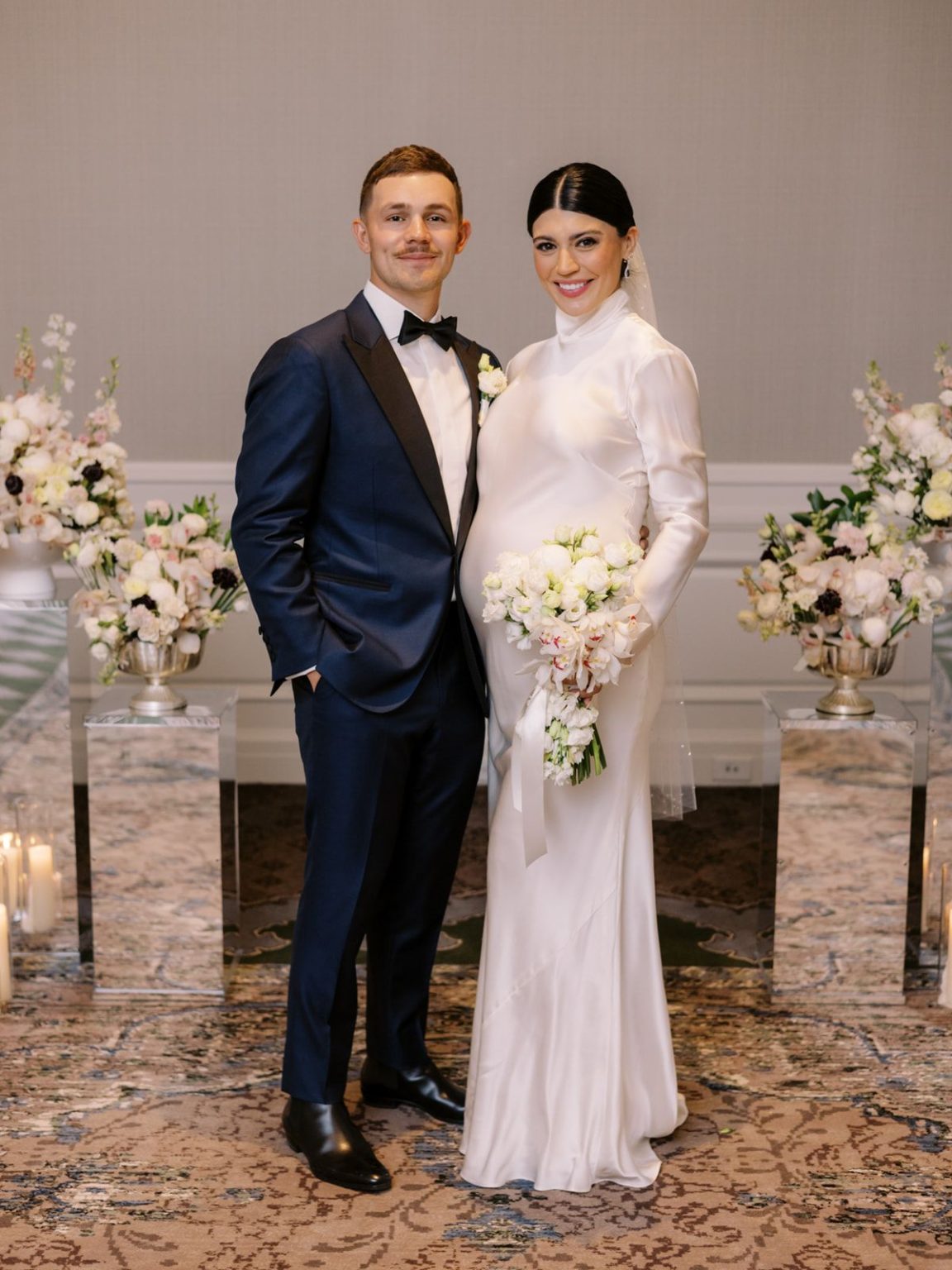Marisa and Ashton's winter wedding at The St. Regis Aspen: portraits of the couple
