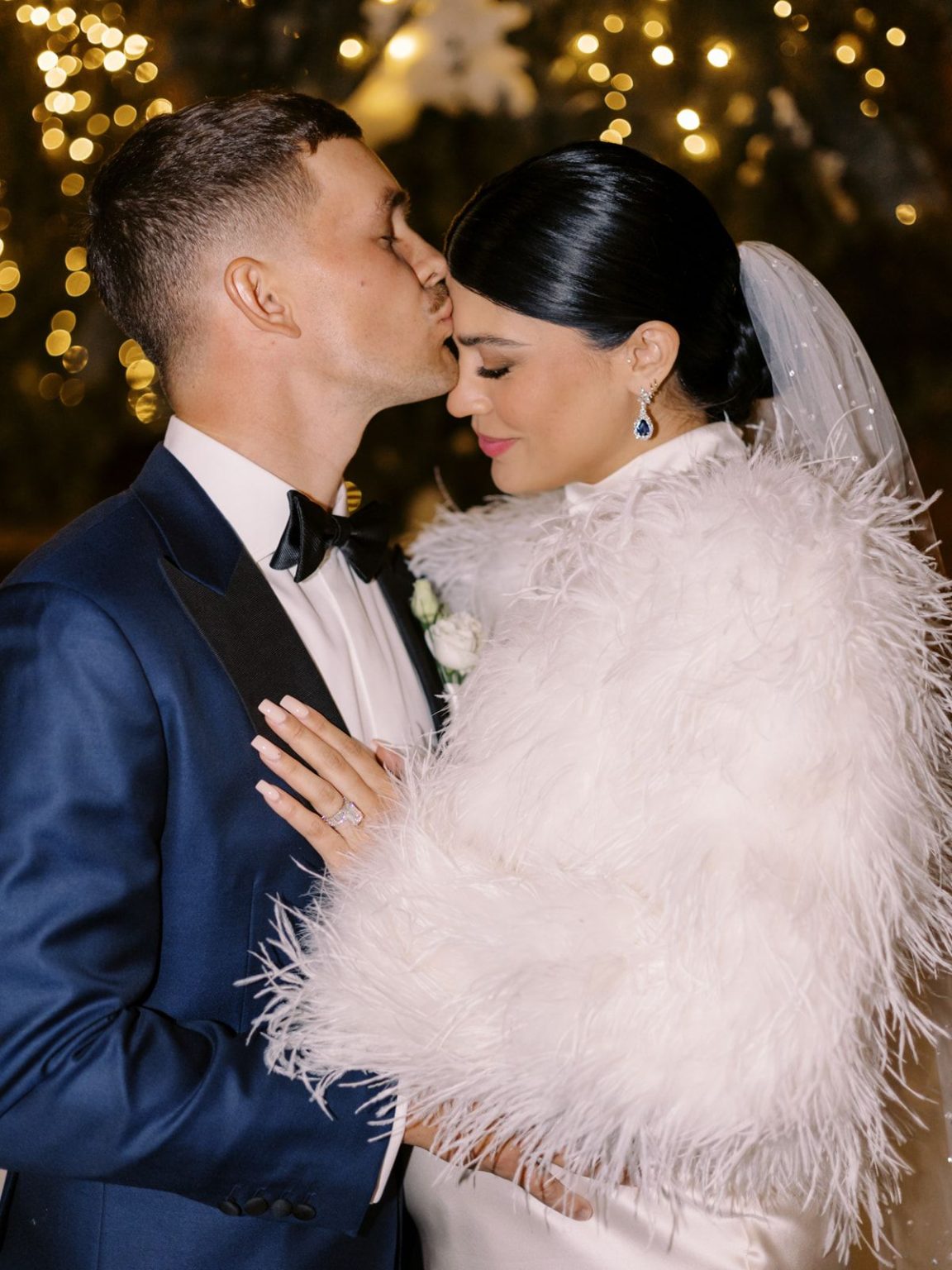 Marisa and Ashton's winter wedding at The St. Regis Aspen: dinner in the Red Room at Catch Steakhouse