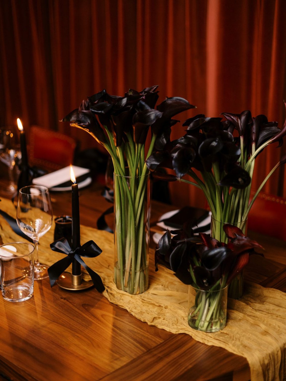 Marisa and Ashton's winter wedding at The St. Regis Aspen: dinner in the Red Room at Catch Steakhouse