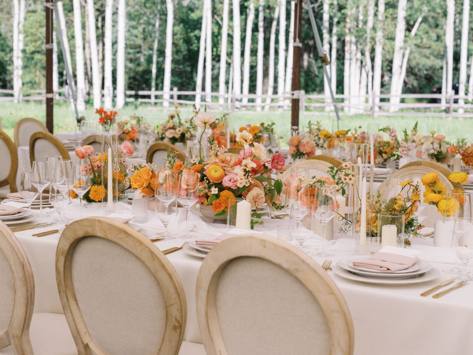 A summer wedding at T Lazy 7 Ranch, Aspen: the reception tent
