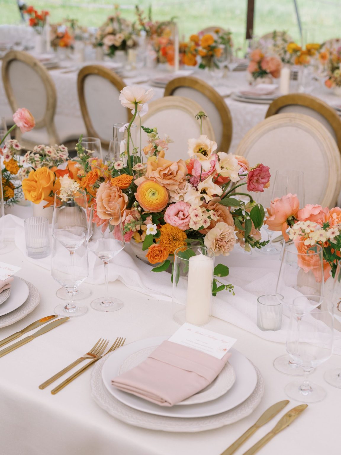 A summer wedding at T Lazy 7 Ranch, Aspen: the reception tent
