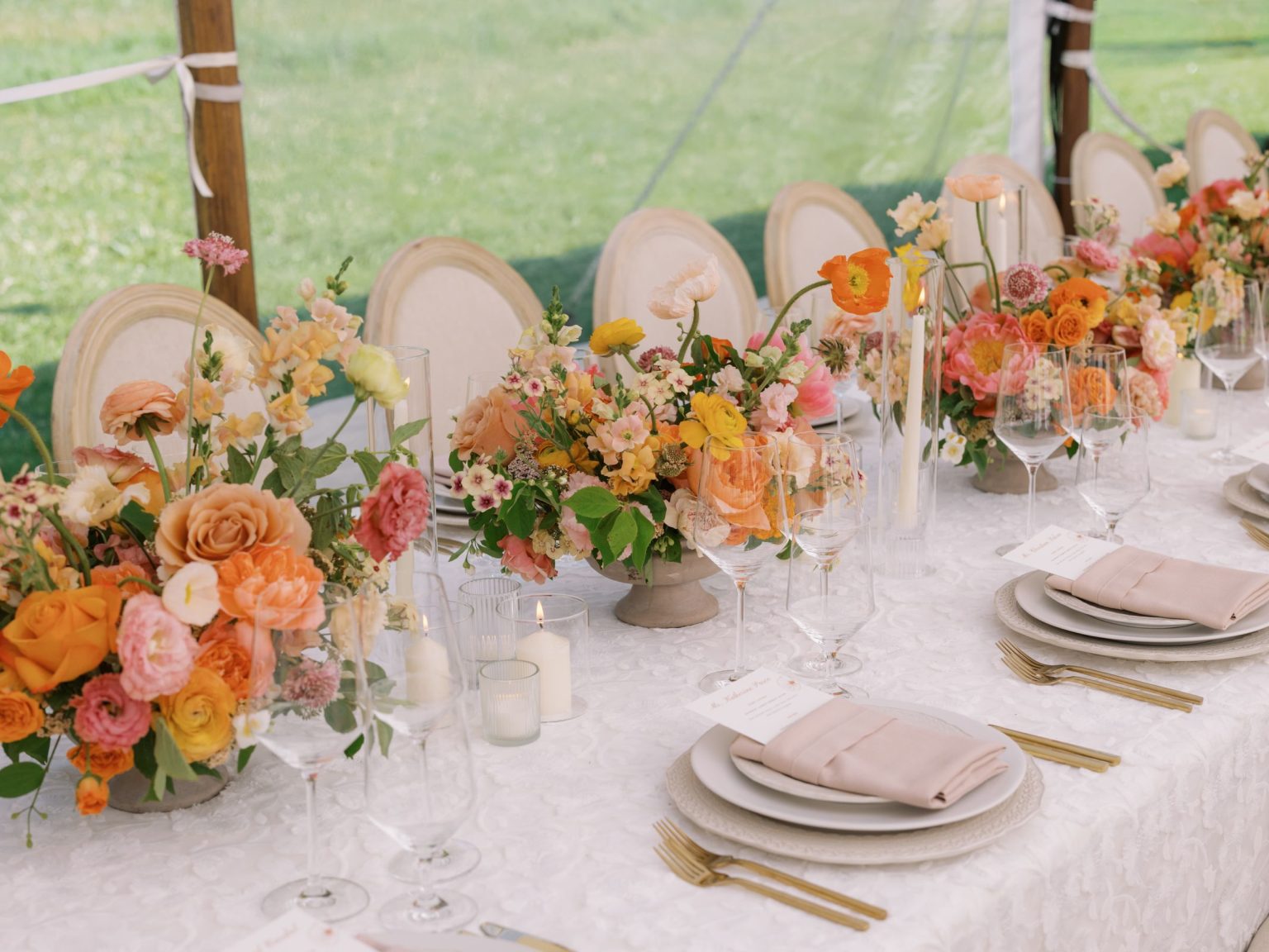 A summer wedding at T Lazy 7 Ranch, Aspen: the reception tent