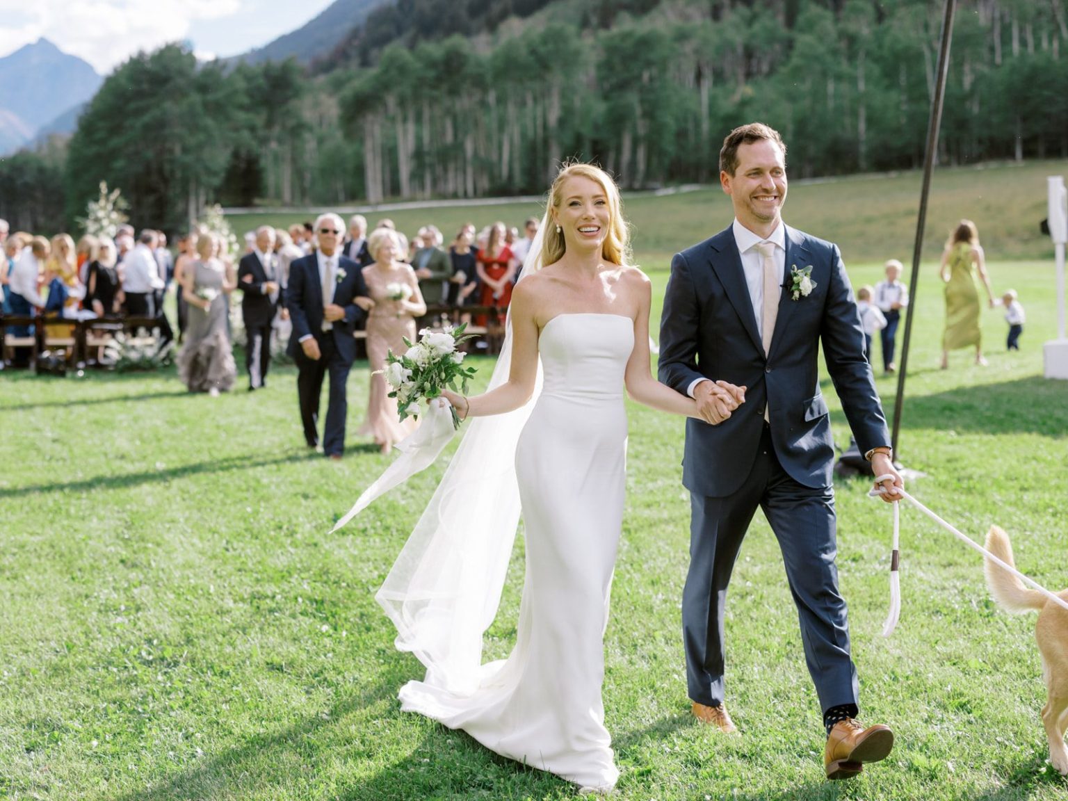 Meredith and Jason's wedding at T Lazy 7 Ranch, Aspen: the ceremony in the meadow