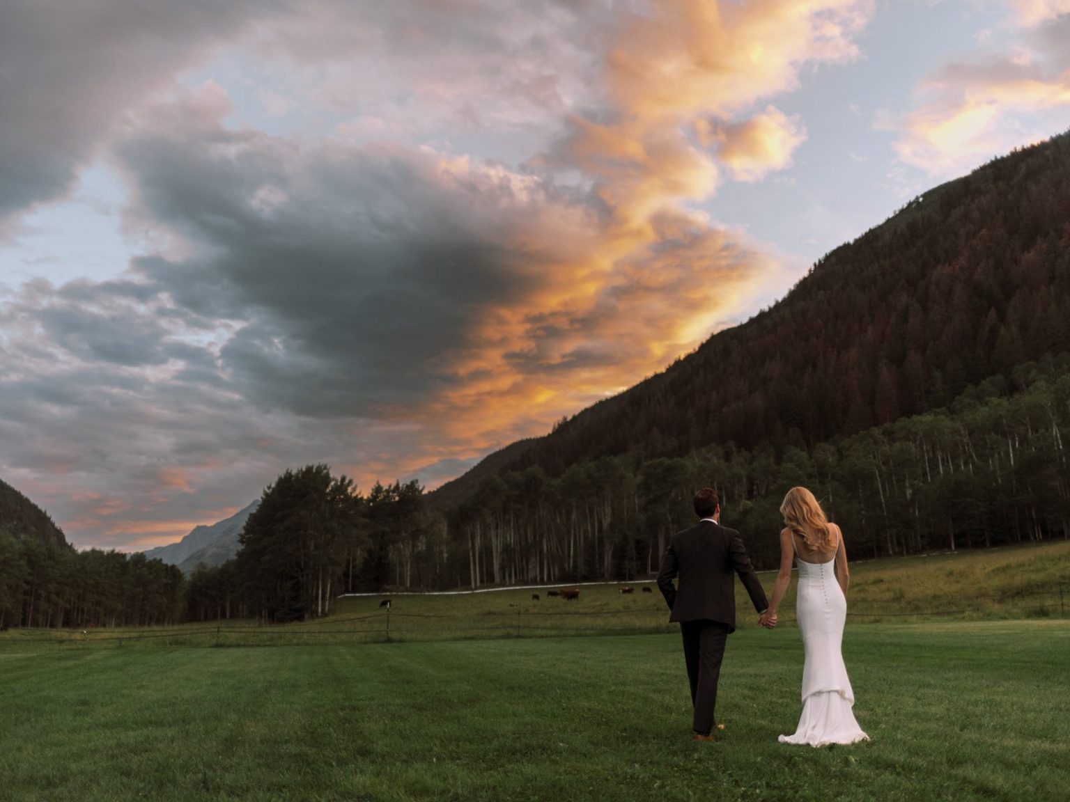 Meredith and Jason's wedding at T Lazy 7 Ranch, Aspen: cocktail hour
