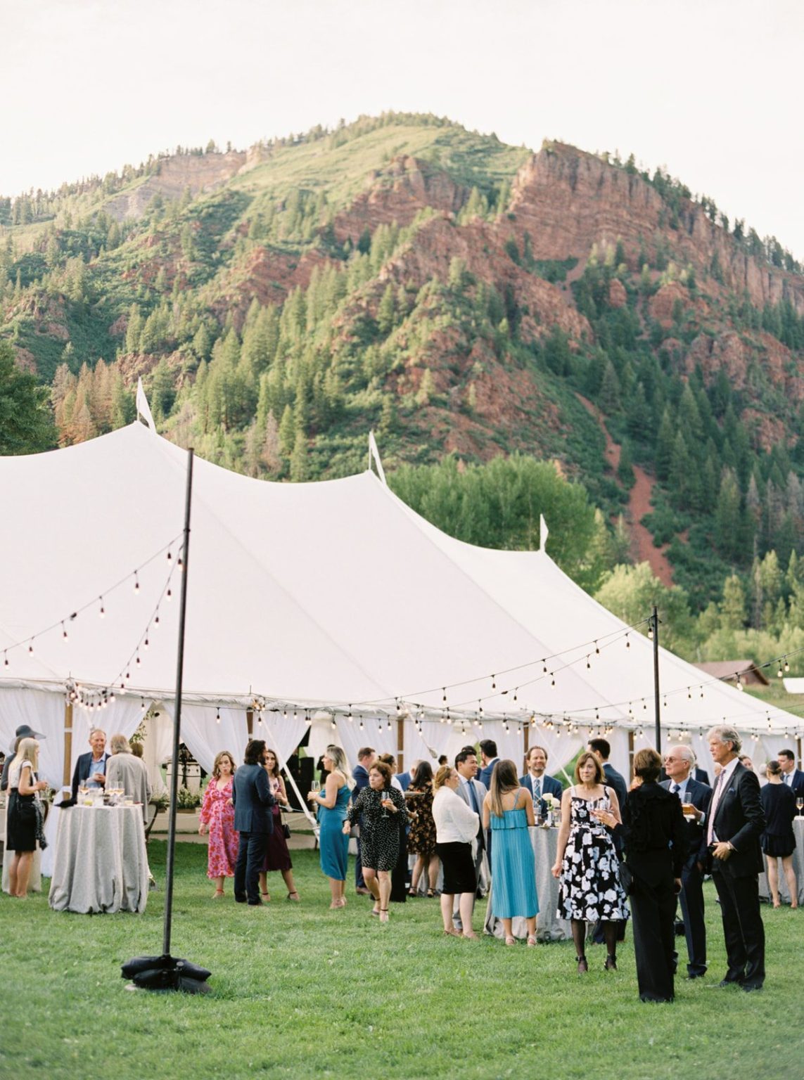 Meredith and Jason's wedding at T Lazy 7 Ranch, Aspen: the sailcloth tent beneath the mountains