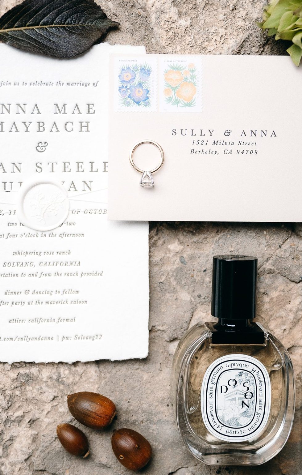 Anna and Sully's wedding at Whispering Rose Ranch, Santa Ynez, California: getting ready and details
