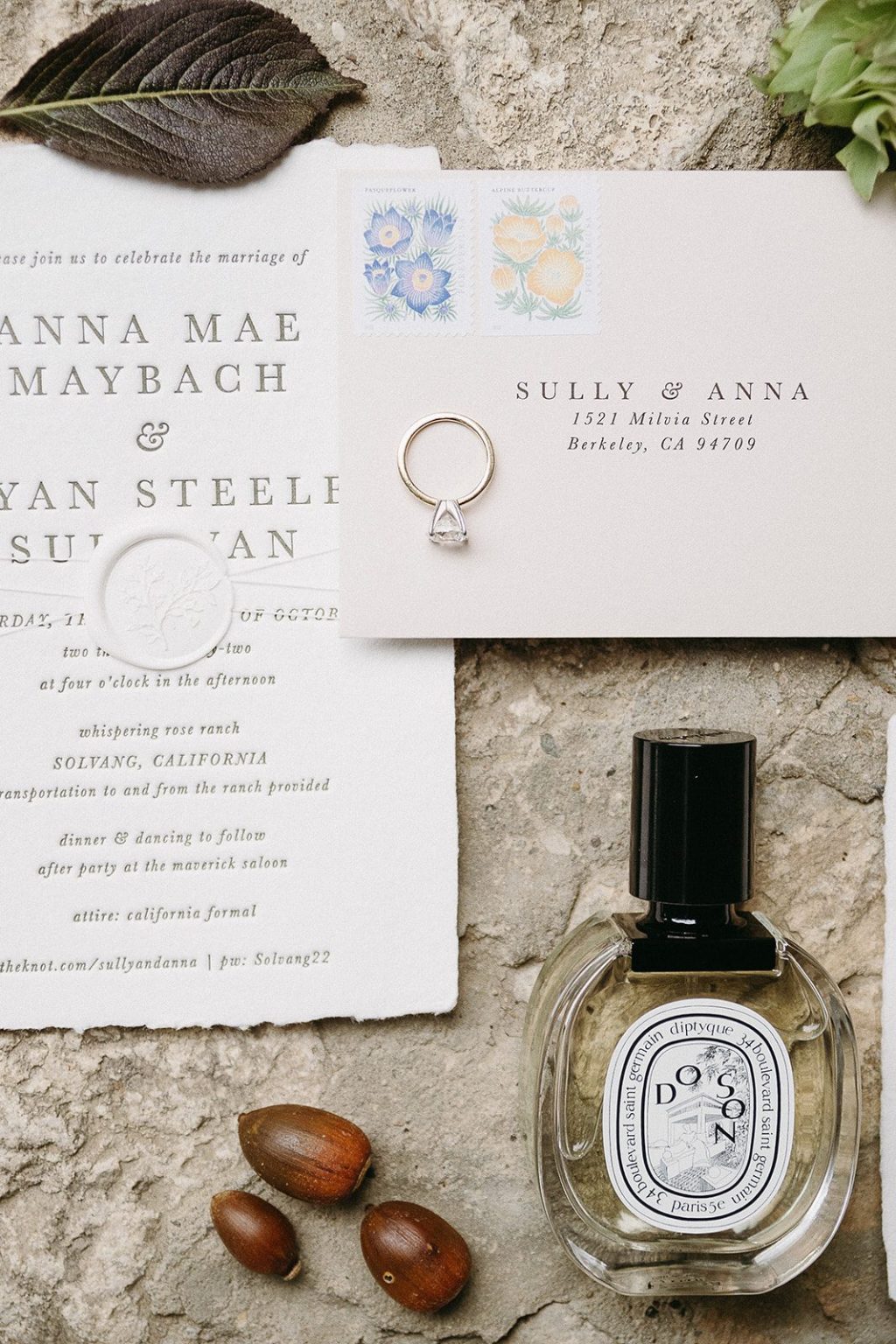 Anna and Sully's wedding at Whispering Rose Ranch, Santa Ynez, California: getting ready and details