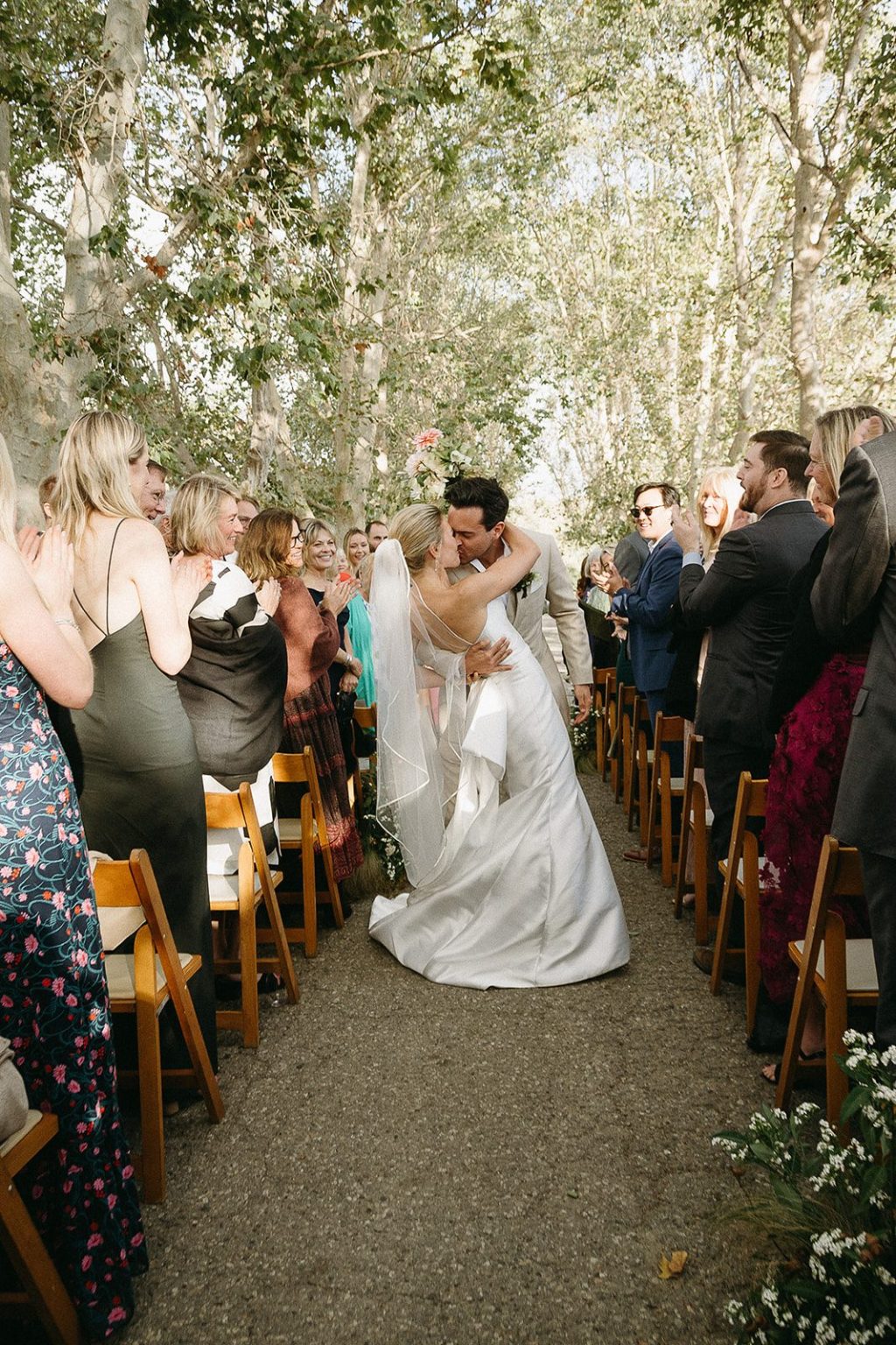 Anna and Sully's wedding at Whispering Rose Ranch, Santa Ynez, California: the ceremony beneath the sycamores